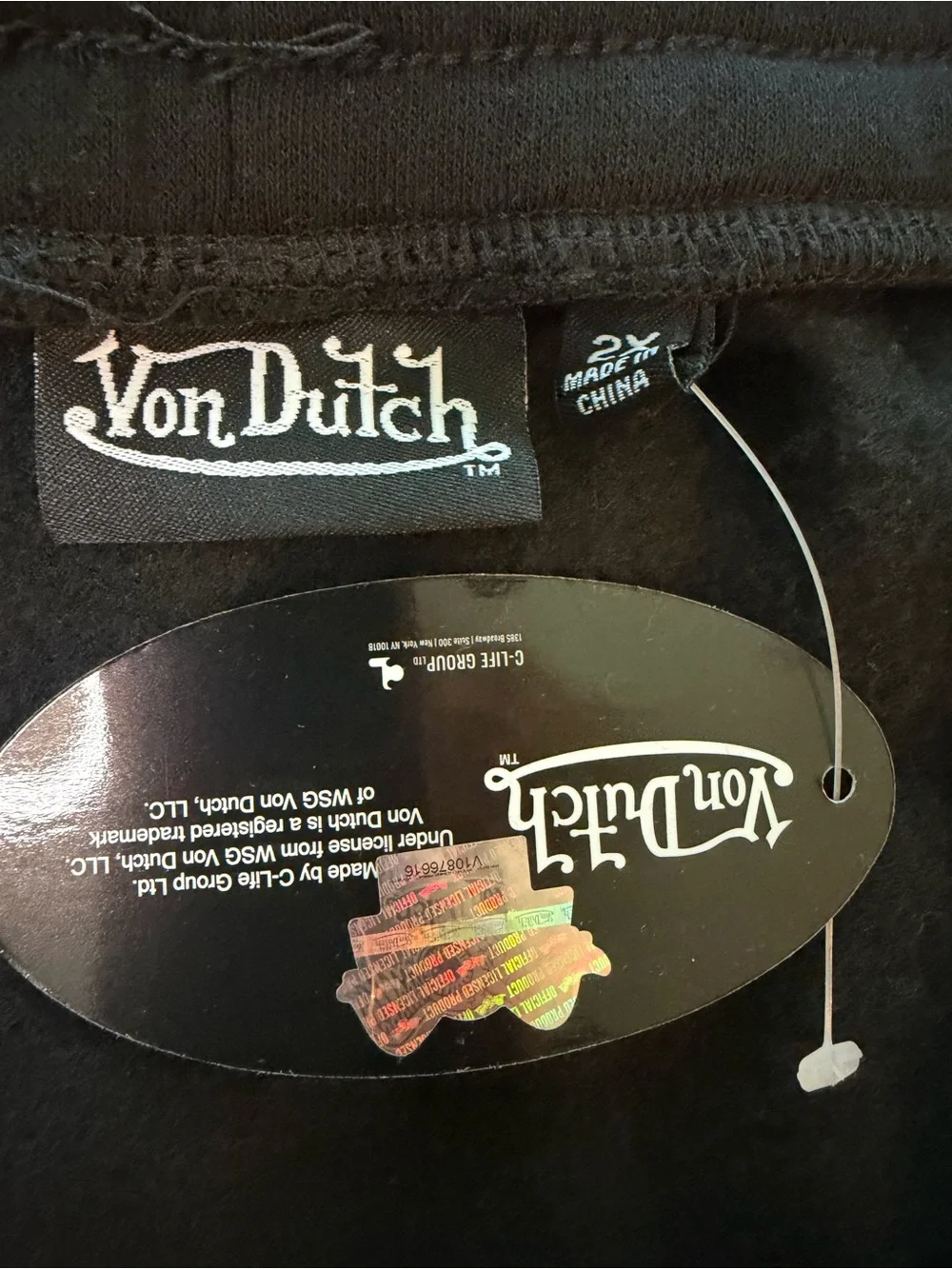 NWT Von Dutch Black Mini Skirt with White Logo - Picture 3 of 5